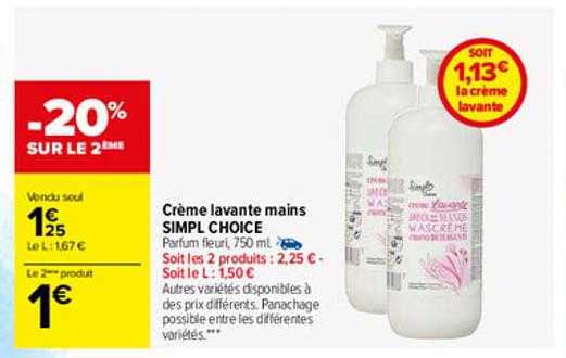 crème lavante mains simpl choice