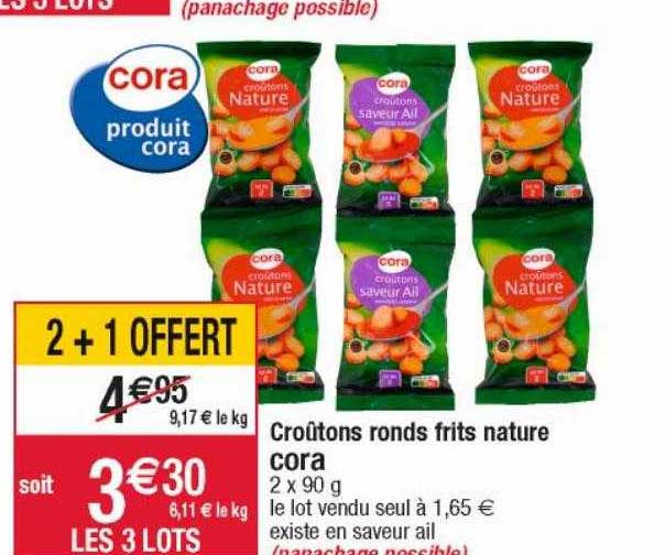 Croûtons Ronds Frits Nature Cora