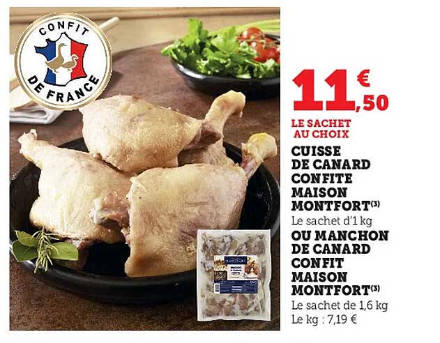cuisse de canard confite maison montfort ou manchon de canard confit maison montfort