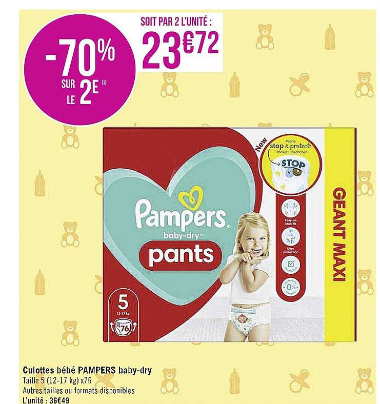 culottes bébé pampers baby-dry