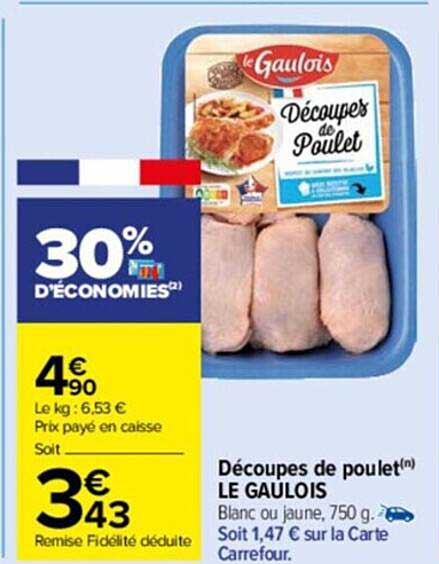 découpes de poulet le gaulois