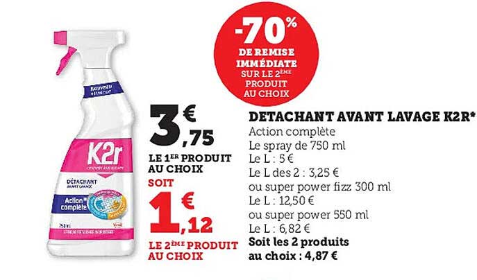 détachant avant lavage k2r