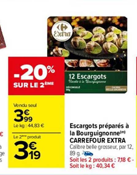Escargots Préparés à La Bourguignonne Carrefour Extra