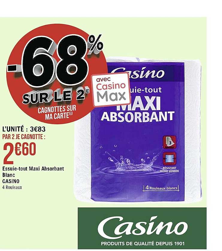 Essuie-tout Maxi Absorbant Blanc Casino