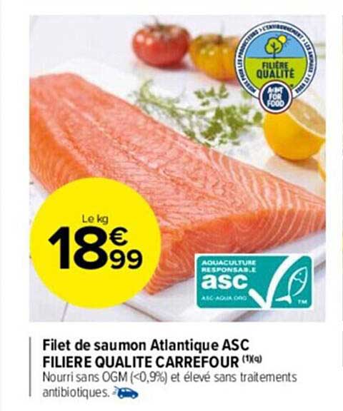 Filet De Saumon Atlantique Asc Filière Qualité Carrefour