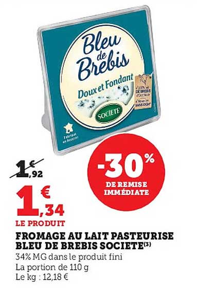 Fromage Au Lait Pasteurisé Bleu De Brebis Société