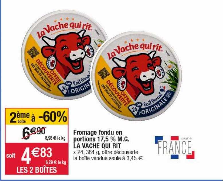 fromage fondu en portions 17,5% m.g. la vache qui rit