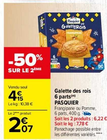 galette des rois 6 parts pasquier