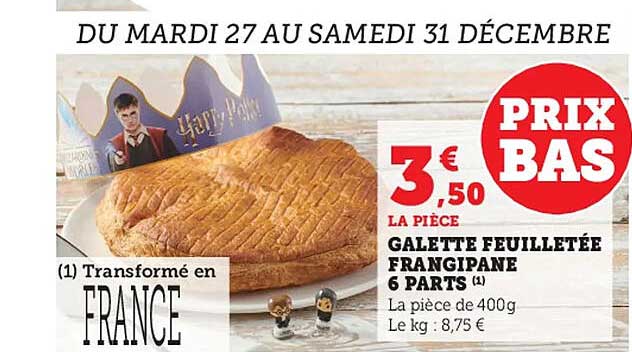 galette feuilletée frangipane 6 parts