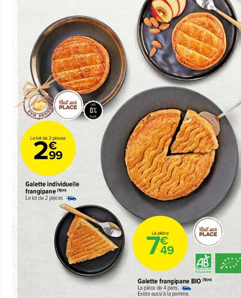 galette individuelle frangipane, galette frangipane bio