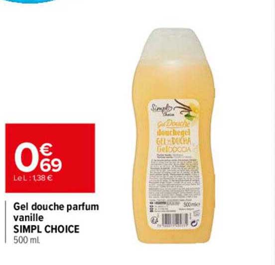 gel douche parfum vanille simpl choice