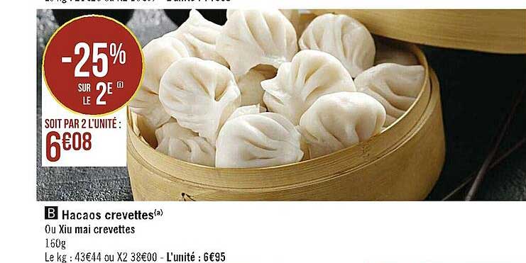 hacaos crevettes ou xiu mai crevettes