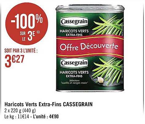 haricots verts extra-fins cassegrain