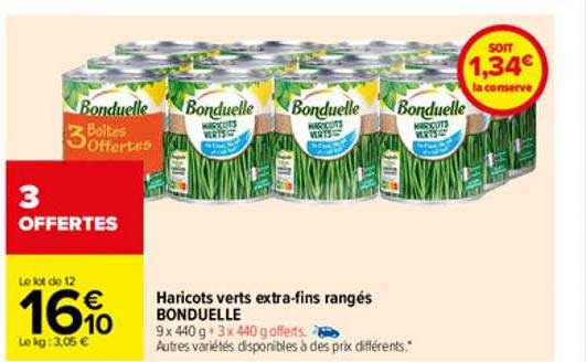 haricots verts extra-fins rangés bonduelle