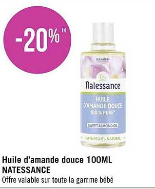 huile d'amande douce 100ml natessance
