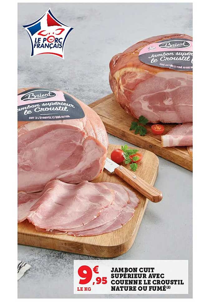 Jambon Cuit Supérieur Avec Couenne Le Croustil Nature Ou Fumé