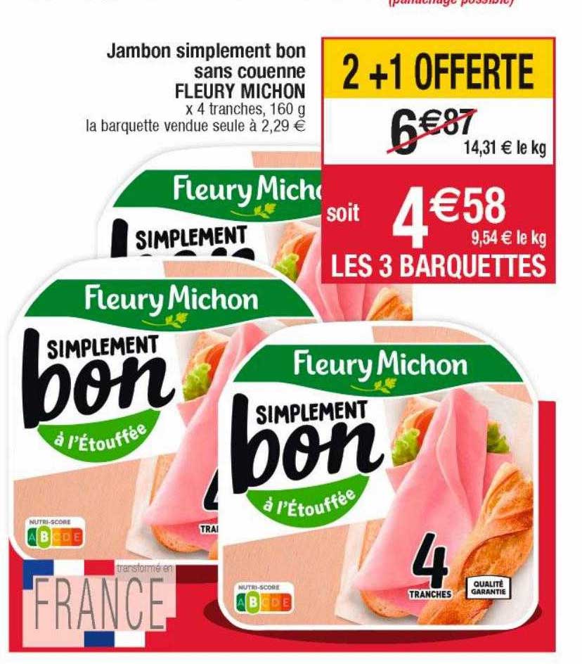 jambon simplement bon sans couenne fleury michon