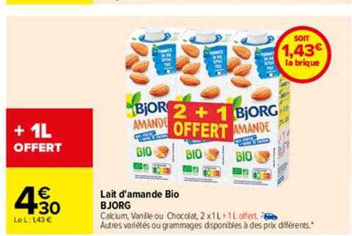 lait d'amande bio bjorg