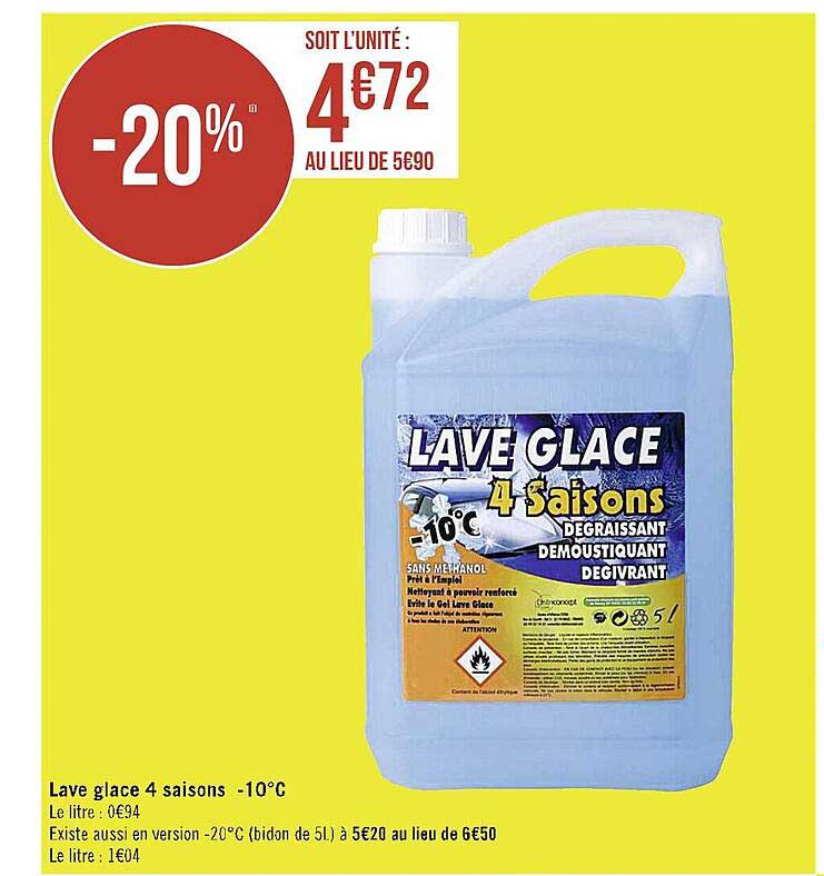 lave glace 4 saisons -10°c