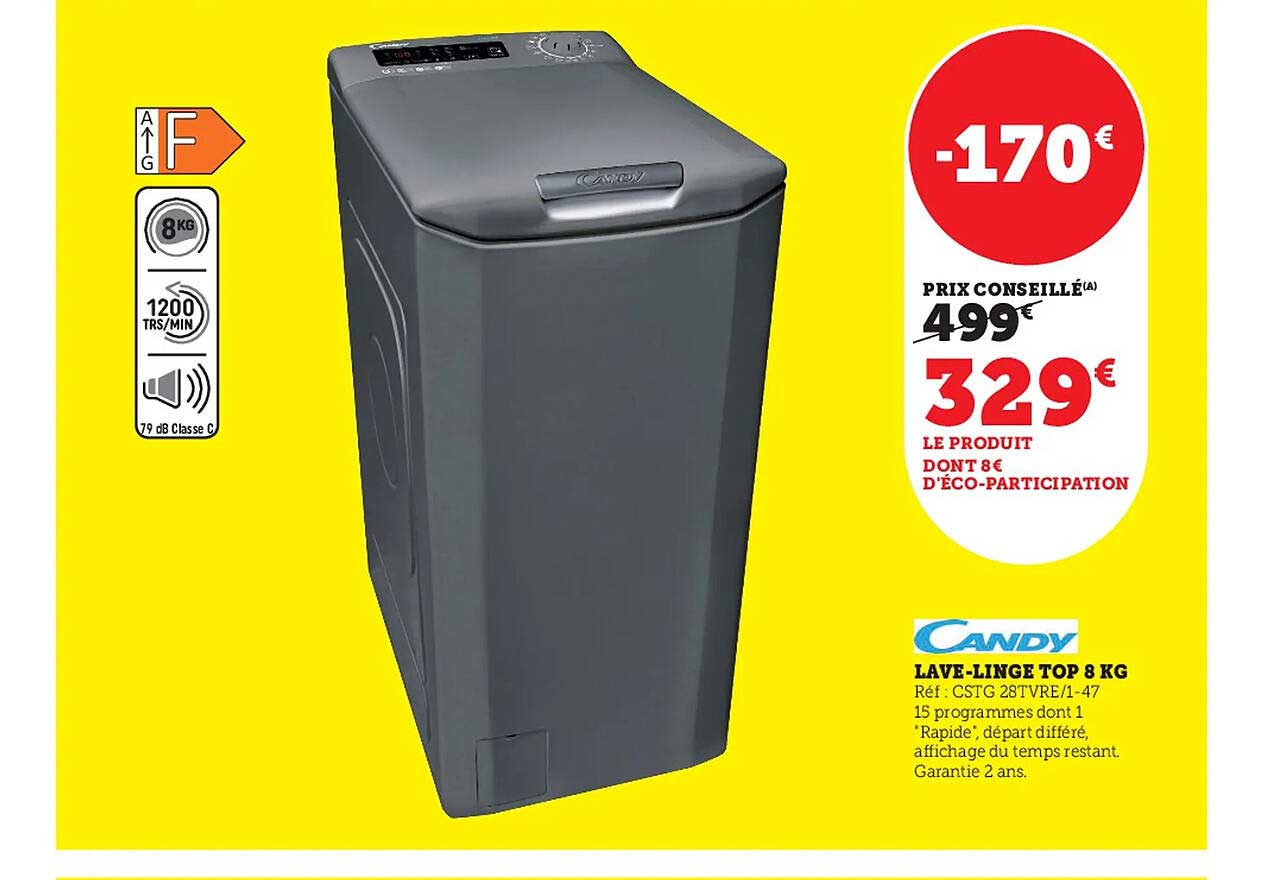 Lave-linge Top 8 Kg Candy