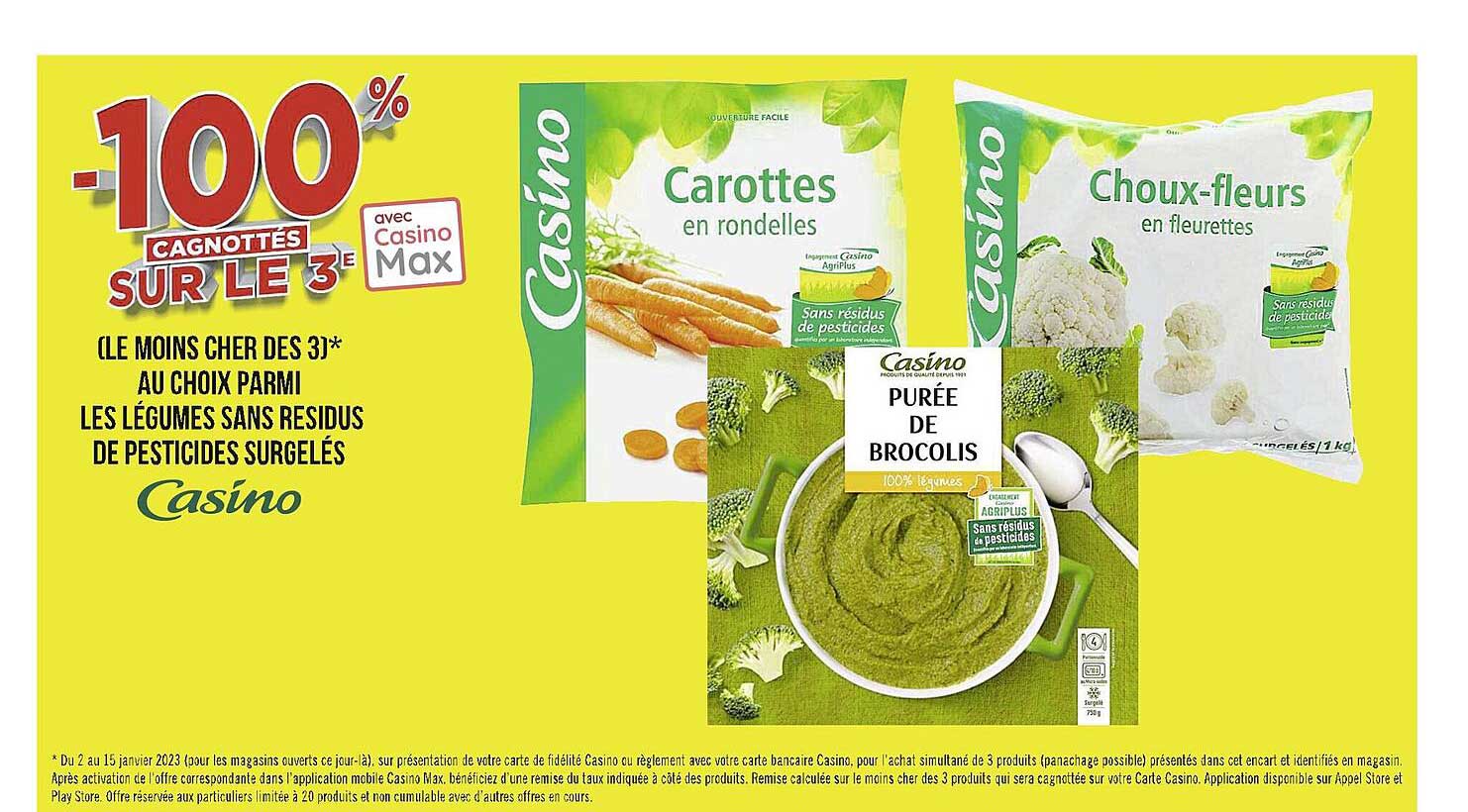 légumes sans résidus de pesticides surgelés casino