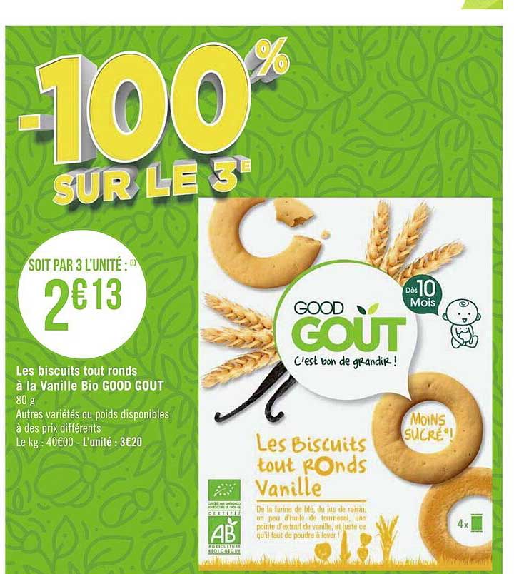 Les Biscuits Tout Ronds à La Vanille Bio Good Goût