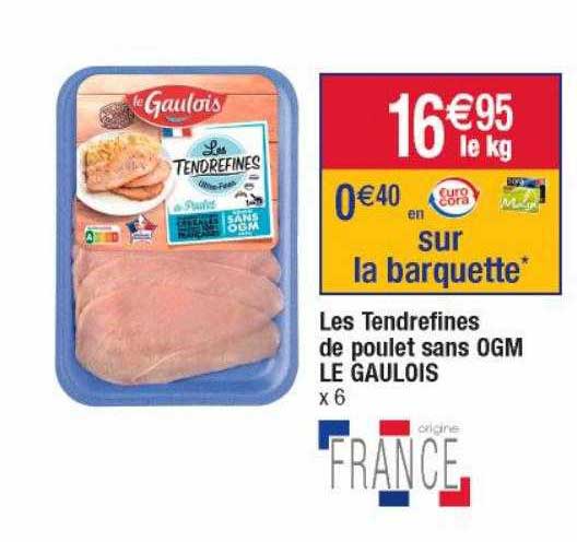 les tendre fines de poulet sans ogm le gaulois