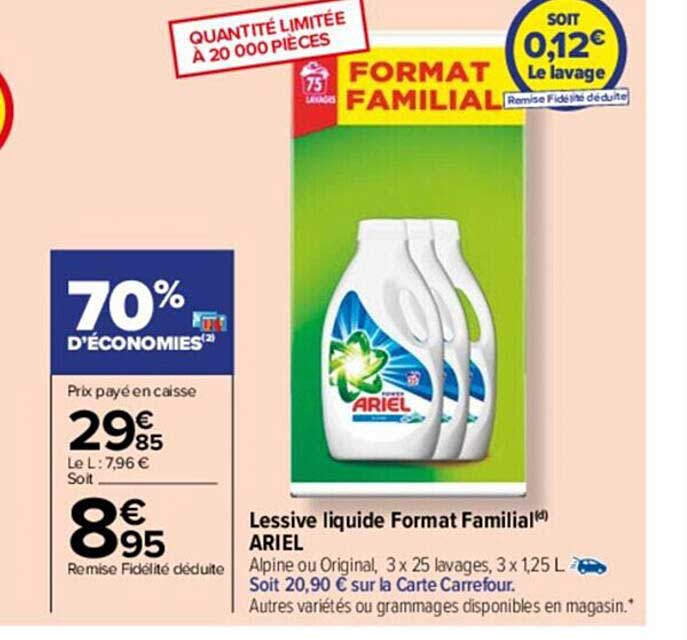 lessive liquide format familial ariel