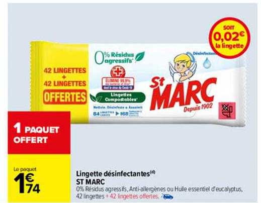 lingette désinfectantes st marc