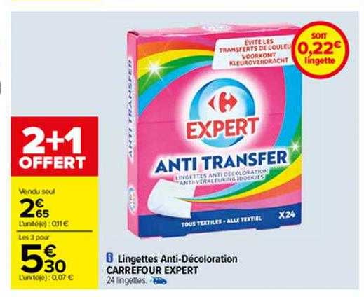 lingettes anti-décoloration carrefour expert