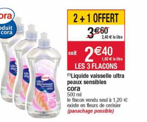 liquide vaisselle ultra peaux sensibles cora
