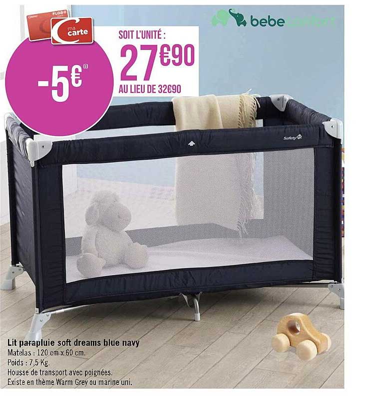 lit parapluie soft dreams blue navy bébé confort