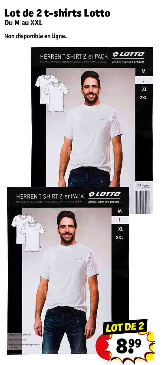 lot de 2 t-shirts lotto