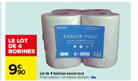 lot de 4 bobines essuie tout