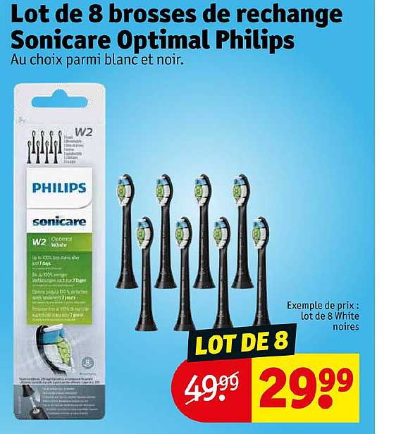 lot de 8 brosses de rechange sonicare optimal philips