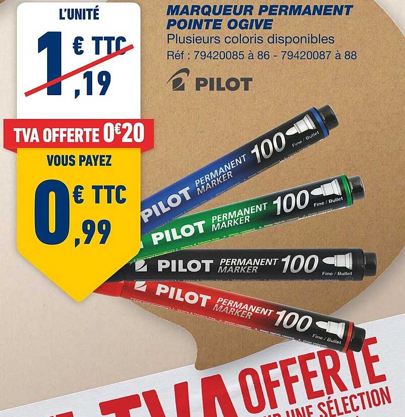 marqueur permanent pointe ogive pilot