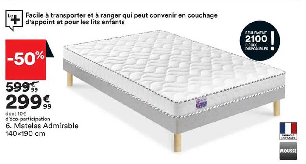 matelas admirable 140 x 190 cm
