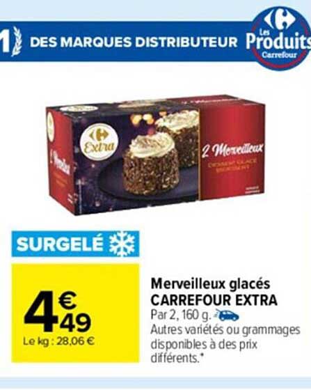 merveilleux glacés carrefour extra