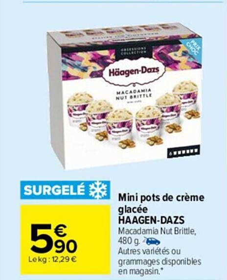 mini pots de crème glacée häagen-dazs