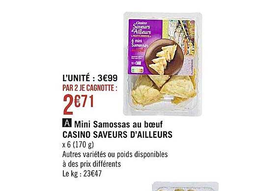 mini samossas au bœuf casino saveurs d'ailleurs