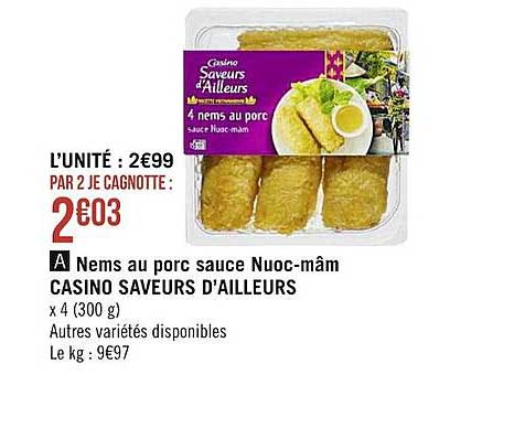 nems au porc sauce nuoc-mâm casino saveurs d'ailleurs