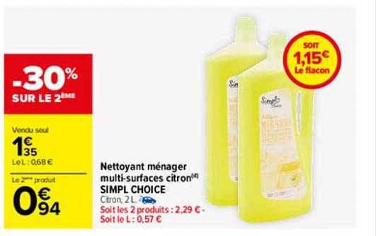 nettoyant ménager multi-surfaces citron simpl choice