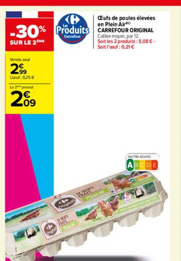 œufs de poules élevées en plein air carrefour original