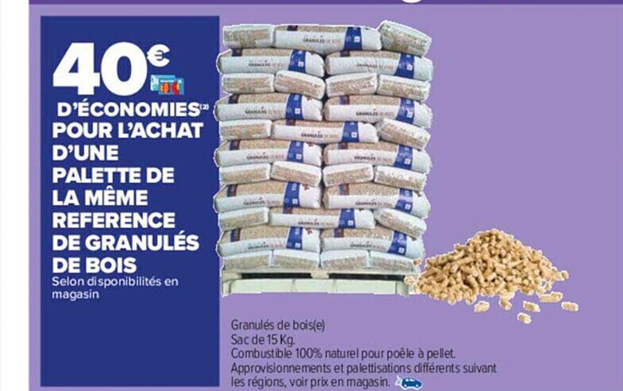 palette de la même référence de granulés de bois