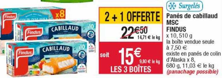 Panés De Cabillaud Msc Findus
