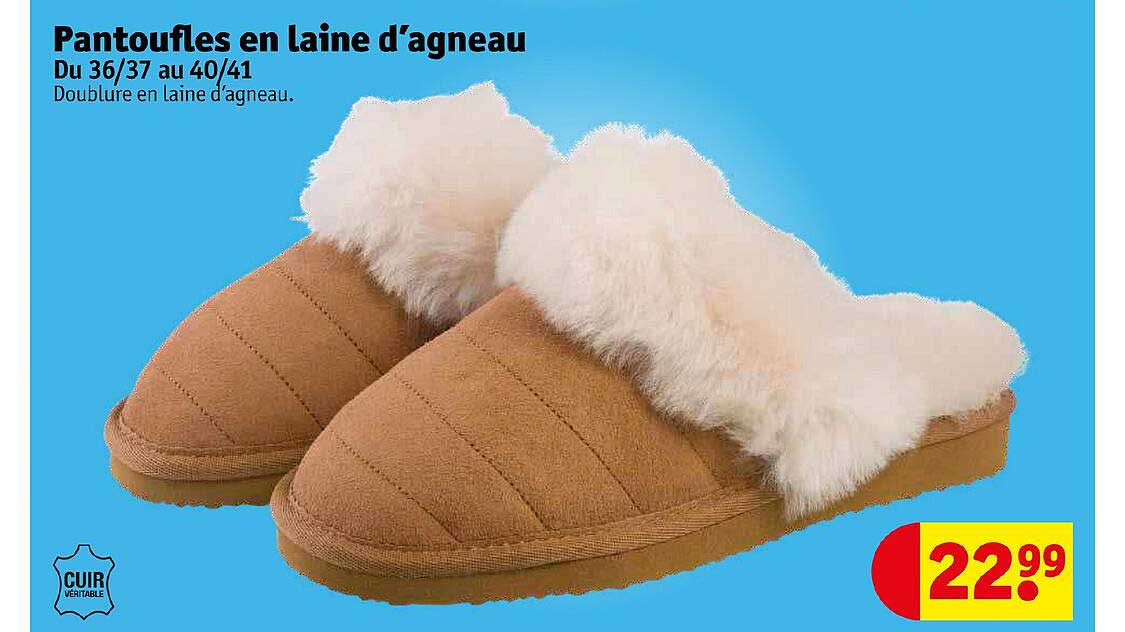 pantoufles en laine d'agneau