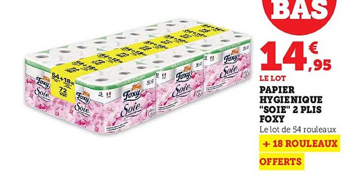 papier hygiénique "soie" 2 plis foxy