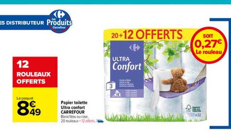 Papier Toilette Ultra Confort Carrefour