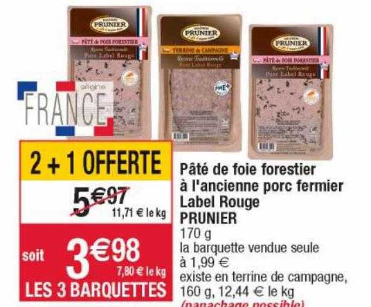 pâté de foie forestier à l'ancienne porc fermier label rouge prunier