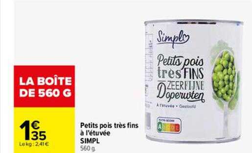 petits pois très fins à l'étuvée simpl